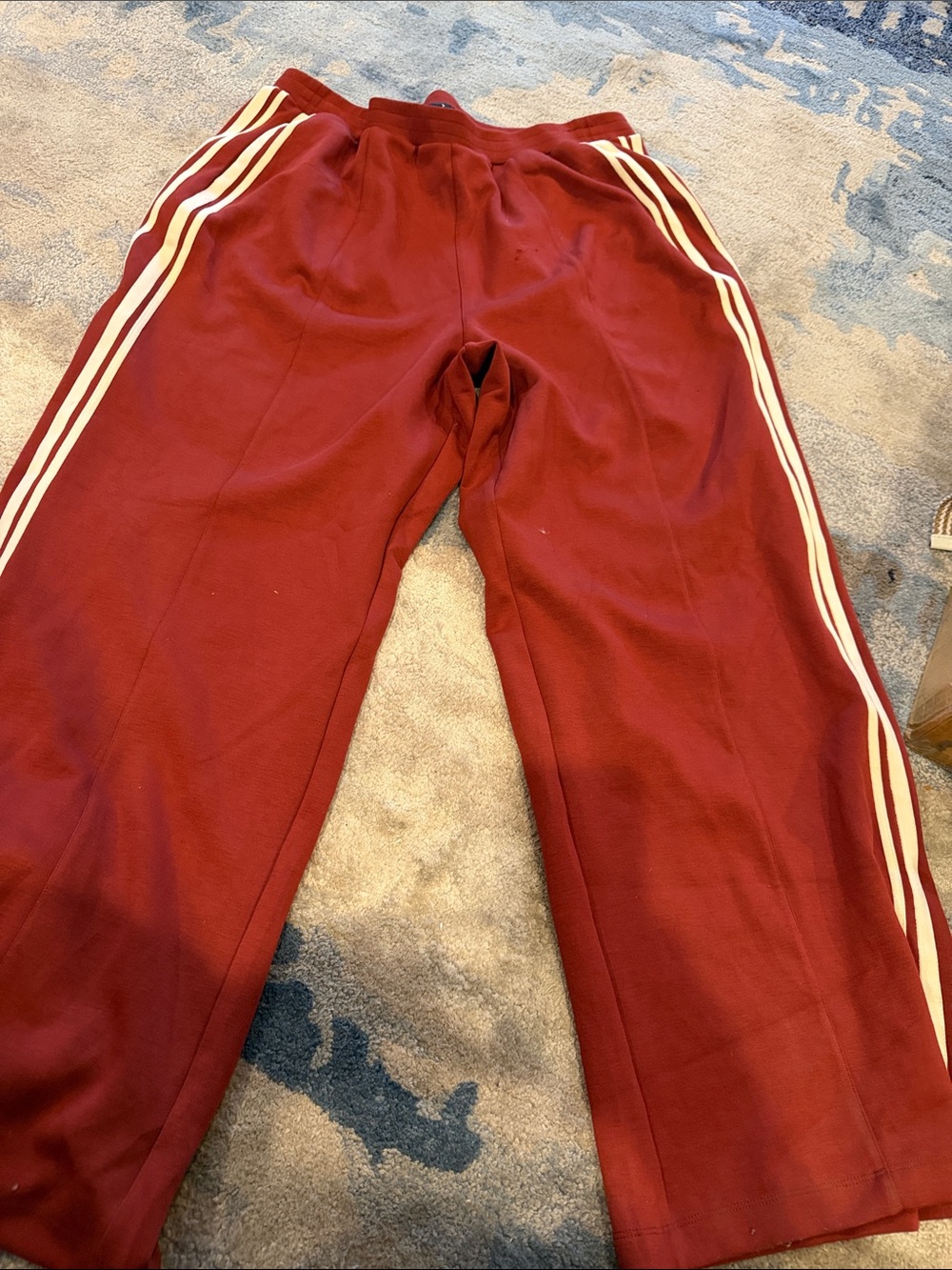 torrid Maroon Wide-Leg Track Pants with White Side Stripes